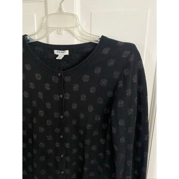 Old Navy metallic polka dot cardigan sweater size M - Picture 4 of 10
